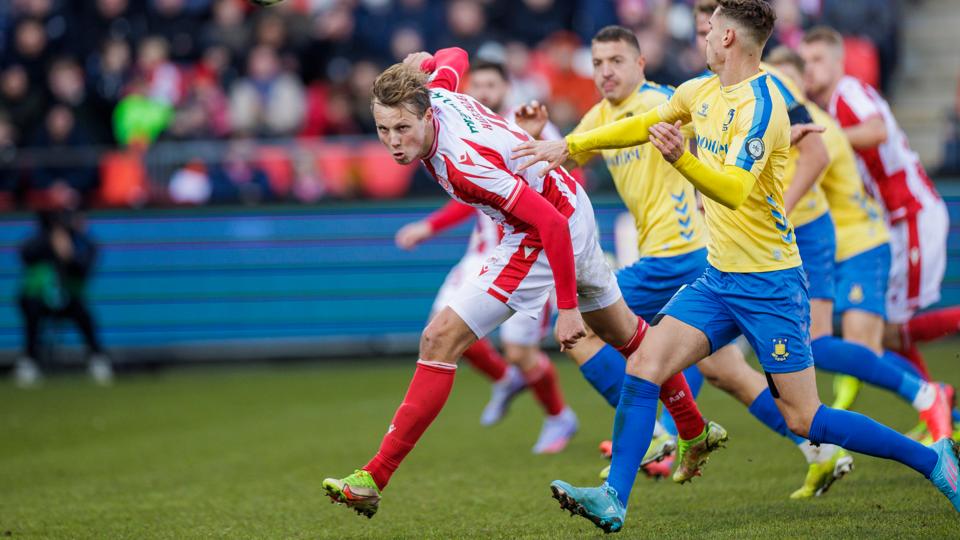 Anders Hagelskjær her under en kamp mod Brøndby 20. marts 2022. <i>Foto: Henrik Bo</i>
