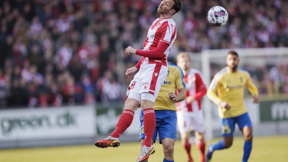 Louka Prip scorede sæsonmål nummer otte og ni mod Brøndby. Foto: Henrik Bo <i>Foto: Henrik Bo</i>
