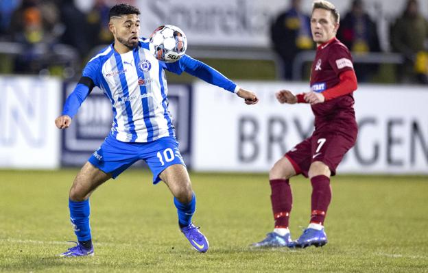 Antonio Bustamante scorede begge mål i sejren over Helsingør. <i>Arkivfoto: Torben Hansen</i>