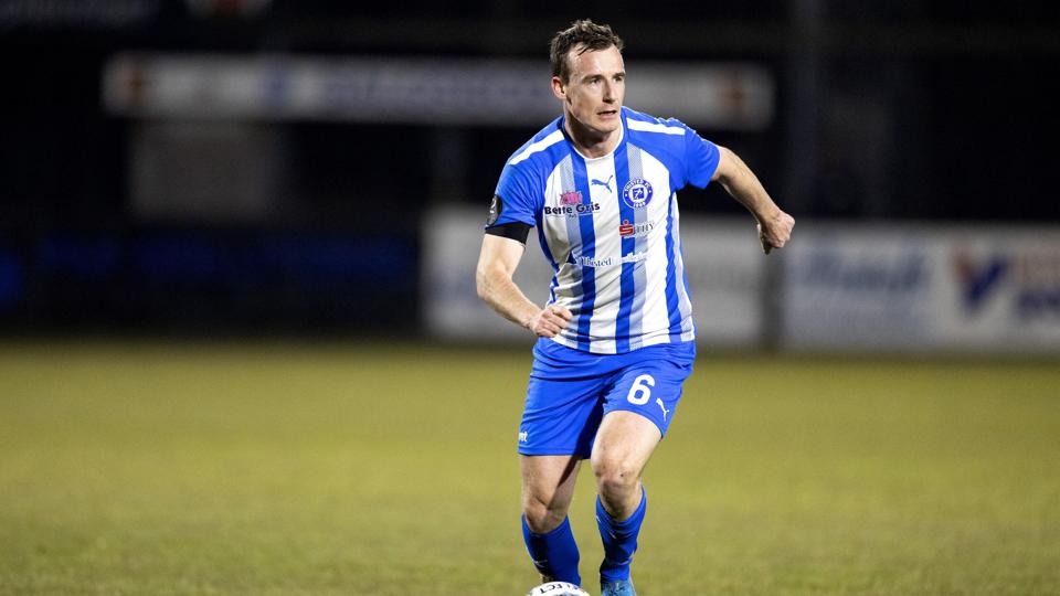 Thisted FC mødte fredag aften Skive IK i forårspremieren i 2. division i fodbold. Jeppe SvenningsenThisted 11. marts 2022 <i>Foto: Torben Hansen</i>