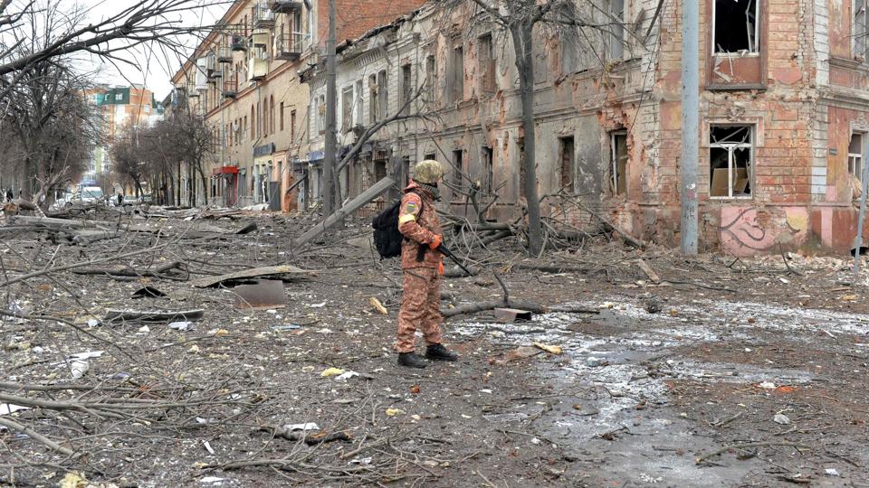 - En fredsbevarende mission, hævder de russiske medier, der derfor ikke bringer billeder fra virkeligheden i Ukraine. <i>Ritzau Scanpix</i>