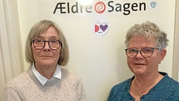 Lilli Nielsen og Hanne Jeppesen fra Ældre Sagen i Hadsund står klar til at tage imod i sorggruppen. Privatfoto