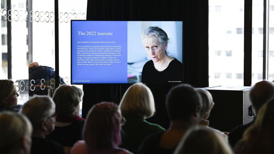 Alma står for Astrid Lindgren Memorial Award, og prisen kaldes populært også børnelitteraturens Nobelpris. Prisen gik i år til svenske Eva Lindström. <i>Jessica Gow/Ritzau Scanpix</i>