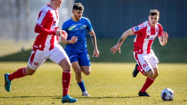 Casper Gedsted har fået mod på fodboldtilværelsen efter sin superligadebut. <i>Foto: Torben Hansen</i>