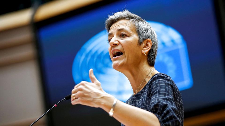 EU's konkurrencekommissær, Margrethe Vestager, kalder Loven om Digitale Markeder (DMA) for en "god og stærk aftale". (Arkivfoto). <i>Pool/Reuters</i>