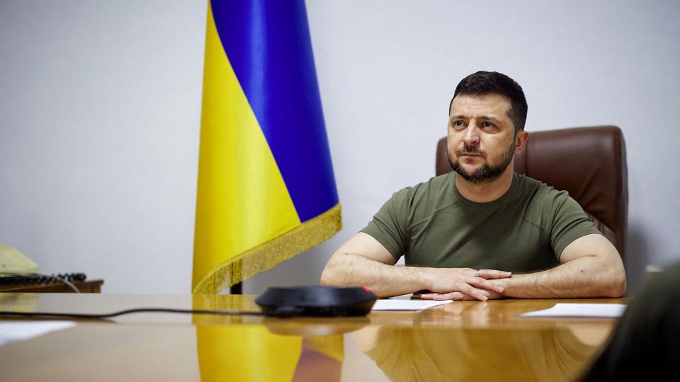 Zelenskyj siger, at Ukraine er klar at til at drøfte muligheden for at blive en neutral stat som del af en fredsaftale. Han siger dog, at en hvilken som helst aftale skal være garanteret af tredje parter og sættes til folkeafstemning. (Arkivfoto). <i>-/Ritzau Scanpix</i>