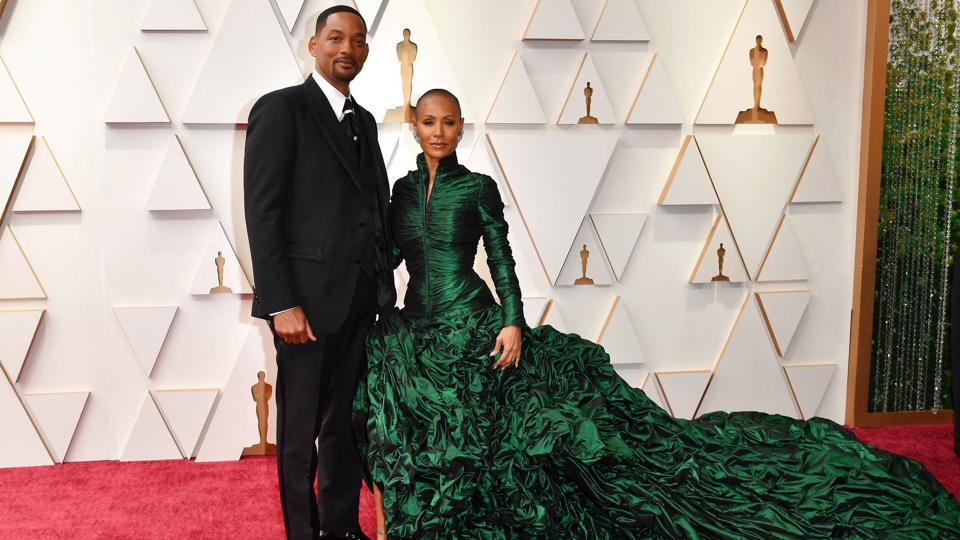 Her ses ægteparret Will og Jada Pinkett Smith på den røde løber til Oscar-uddelingen i Dolby Theatre i Hollywood natten til mandag dansk tid. <i>Angela Weiss/Ritzau Scanpix</i>