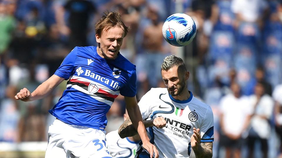 Mikkel Damsgaard har på grund af sin skade kun spillet syv kampe for Sampdoria i denne sæson. (arkivfoto). <i>Marco Bertorello/Ritzau Scanpix</i>