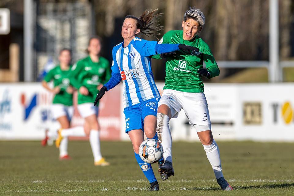 Rikke Dybdahl scorede begge mål, da FC Thy-Thisted Q fredag besejrede Fortuna Hjørring. <i>Arkivfoto: Lars Pauli</i>
