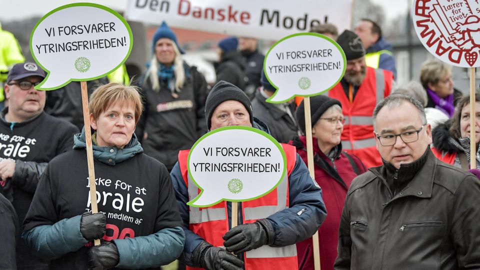 Fyringen af tillidsvalgte er et angreb på ytringsfriheden og den danske aftalemodel, mener fagforeningerne. Foto: Henrik Bo <i>Foto: Henrik Bo</i>
