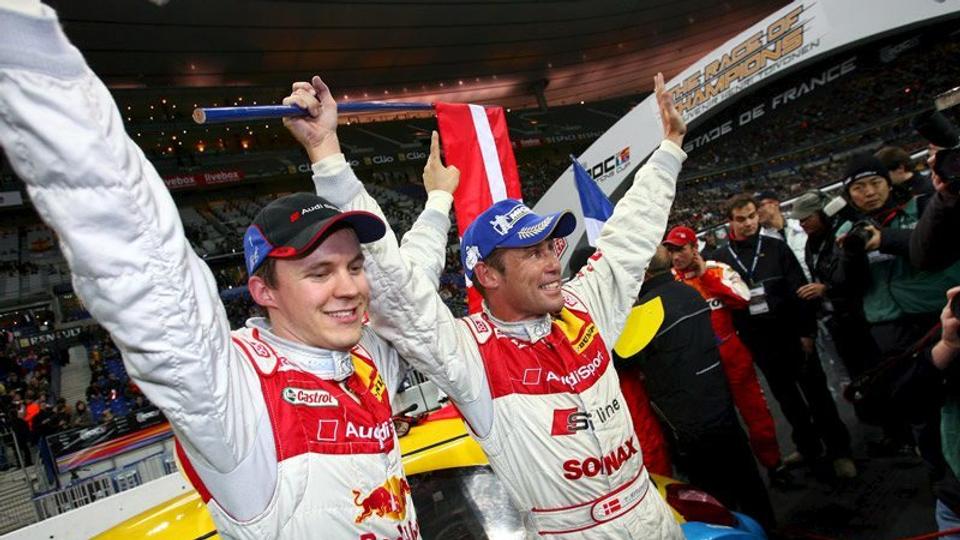 Tom Kristensen (th) vandt første gang titlen Race of Champions i 2005 sammen med Mattias Ekström. Arkivfoto