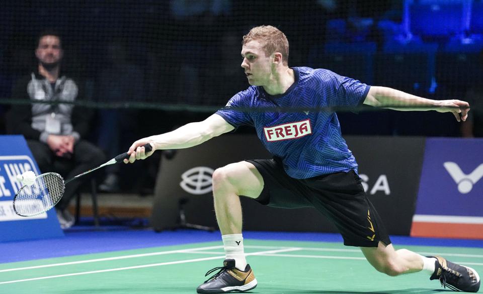 Victor Svendsen blev sidste år danmarksmester, efter at Viktor Axelsen og Anders Antonsen havde meldt afbud til DM. <i>Arkivfoto: Claus Fisker/Ritzau Scanpix</i>