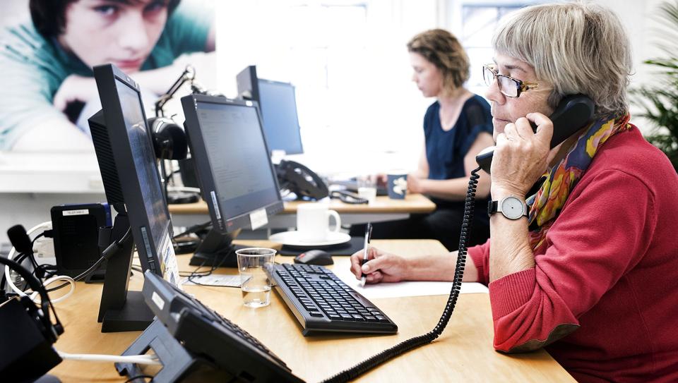 De 13,8 millioner skal gå til at drive og bemande Børnetelefonen døgnet rundt. Her kan børn og unge ringe ind, hvis de har brug for vejledning. (Arkivfoto). <i>Liselotte Sabroe/Ritzau Scanpix</i>
