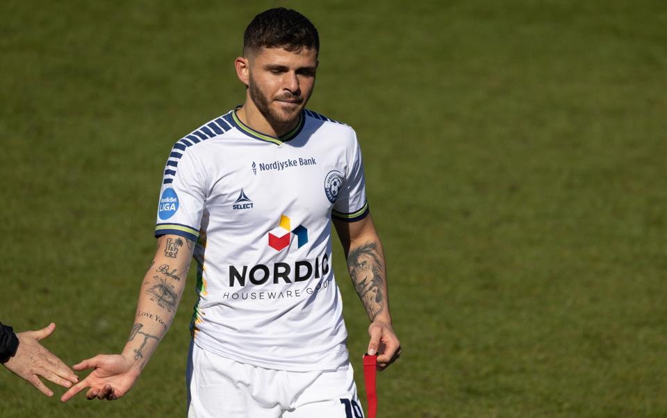 Panagiotis Armenakas fik slået hul på en kæmpe målbyld, da han scorede sit første mål siden august. <i>Foto: Kim Dahl Hansen</i>