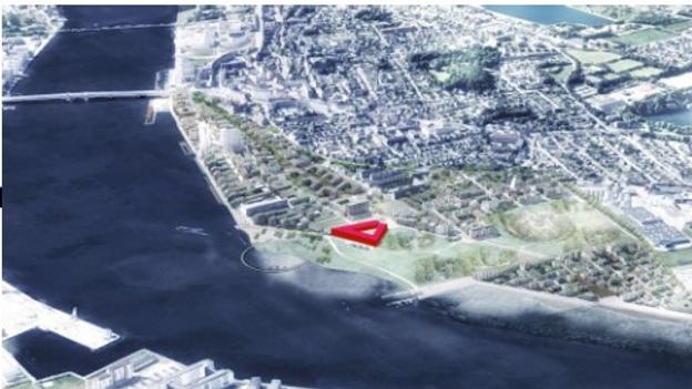 Placeringen på grunden af Børne- og Ungeuniverset på Stigsborg. <i>Illustration: Aalborg Kommune</i>