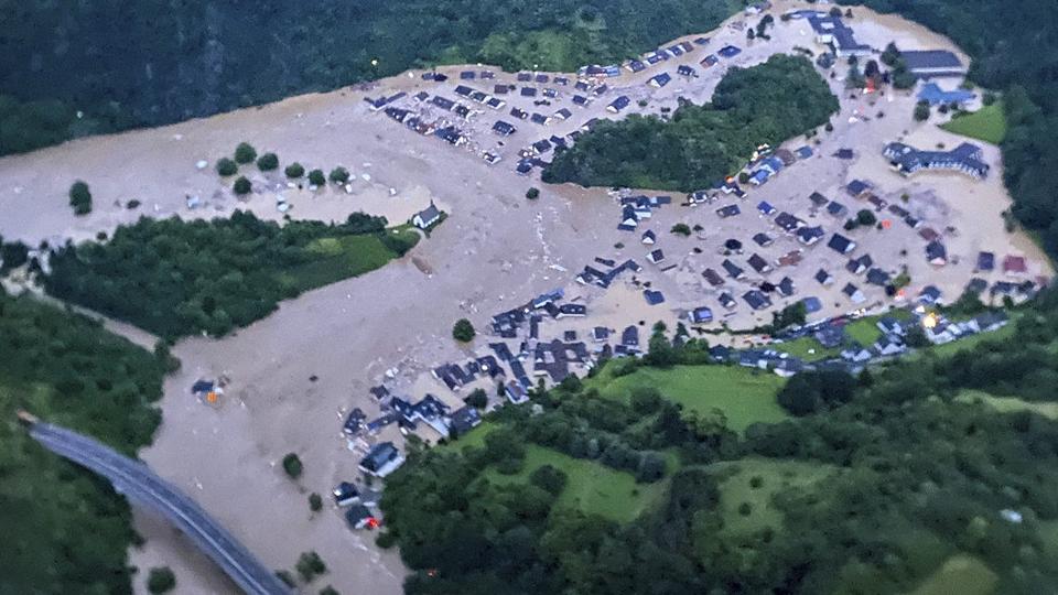 Den tyske delstat Rheinland-Pfalz var særligt hårdt ramt af oversvømmelser i juli sidste år. (Arkivfoto) <i>-/Ritzau Scanpix</i>