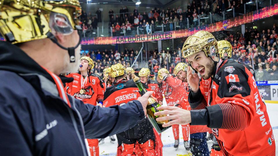Aalborg Pirates vandt søndag den 5. DM finale og sikrede sig derved Danmarksmesterskabet for anden gang i klubbens historie.  <i>Foto: Martin Damgård</i>
