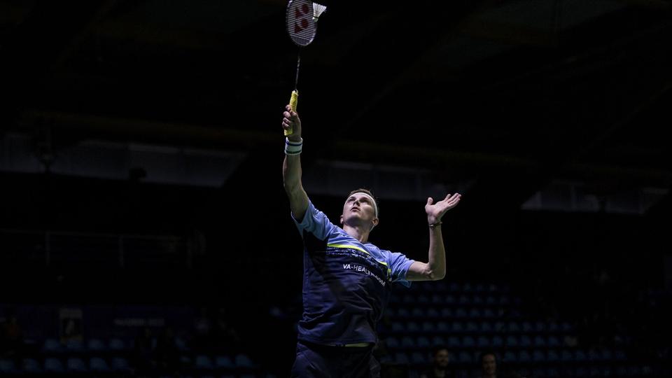 Viktor Axelsen er europamester i badminton efter en forholdsvis sikker sejr i finalen over Anders Antonsen. <i>Rodrigo Jimenez/Ritzau Scanpix</i>