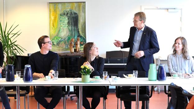 Borgmester Mikael Klitgaard bød velkommen til dialogmødet. <i>Foto: Bente Poder</i>