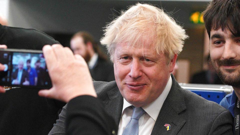 Storbritanniens premierminister, Boris Johnson, skal tirsdag holde en videotale for det ukrainske parlament. (Arkivfoto) <i>Peter Byrne/Ritzau Scanpix</i>