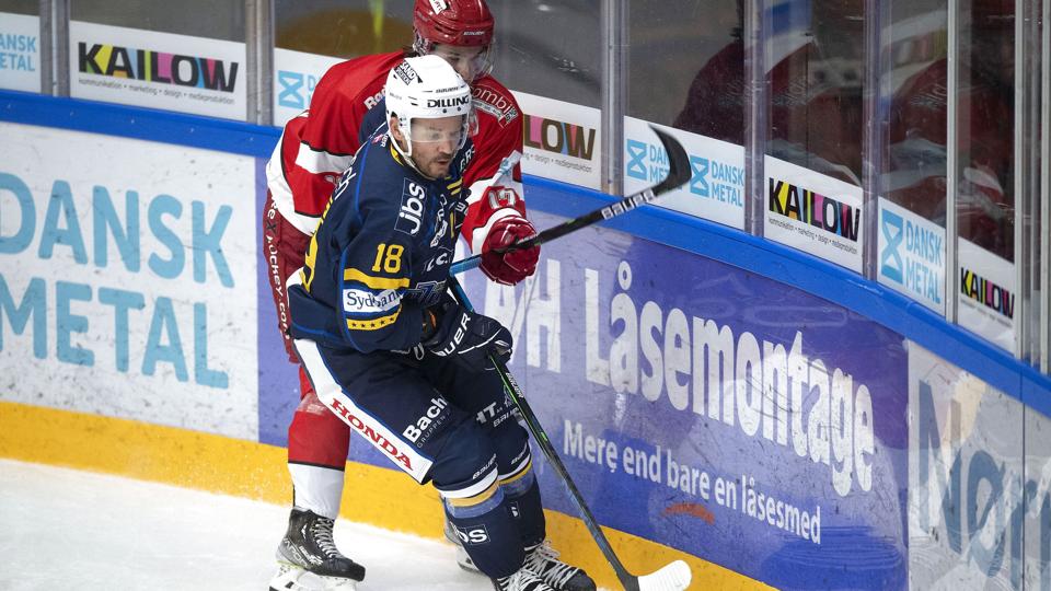 Herning Blue Fox-spilleren Daniel Kofoed Nielsen har spillet sin sidste ishockeykamp, oplyser han onsdag. (Arkivfoto). <i>Thomas Sjørup/Ritzau Scanpix</i>