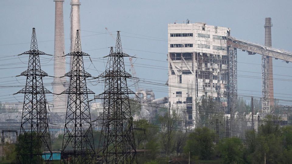 Civile og ukrainske soldater har i ugevis opholdt sig på Azovstal-stålværket i Mariupol. Stålværket er hårdt medtaget af beskydninger og bomber. (Arkivfoto). <i>Alexander Ermochenko/Reuters</i>