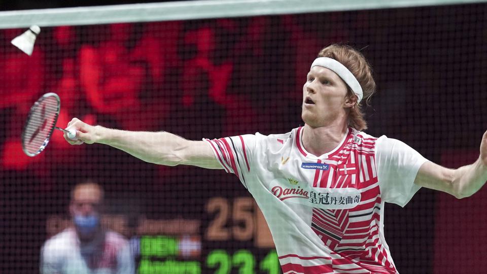 Anders Antonsen var med til at spille Danmark i semifinalen ved det udskudte Thomas Cup i 2021. Her blev Indonesien endestationen. (Arkivfoto) <i>Claus Fisker/Ritzau Scanpix</i>