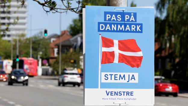 Plakaterne er kommet op på Hobrovej i Aalborg til folkeafstemning den 1. juni om, hvorvidt Danmark skal afskaffe sit EU-forbehold på forsvarsområdet. <i>Foto: Henrik Bo</i>