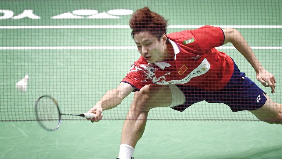 Shi Yuqi valgte at trække sig fra kampen mod Kento Momota, og det koster ham nu en udelukkelse på et år. (Arkivfoto). <i>Markku Ulander/Ritzau Scanpix</i>