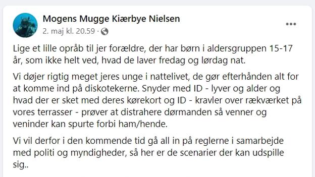 Mogens Kiærbye Nielsen slog sine bekymringer op på Facebook. <i>Screendump fra Facebook</i>