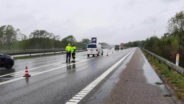 Politiets Tungvognscenter Nord holdt tirsdag multikontrol syd for Hobro. <i>Foto: Nordjyllands Politi</i>
