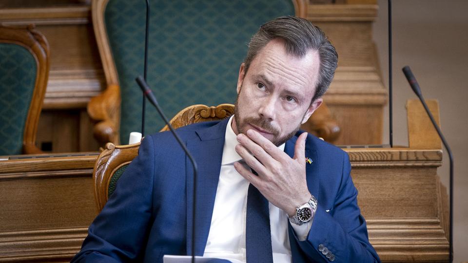 Venstres formand Jakob Ellemann-Jensen under spørgetime med statsministeren. (Arkivfoto). <i>Liselotte Sabroe/Ritzau Scanpix</i>