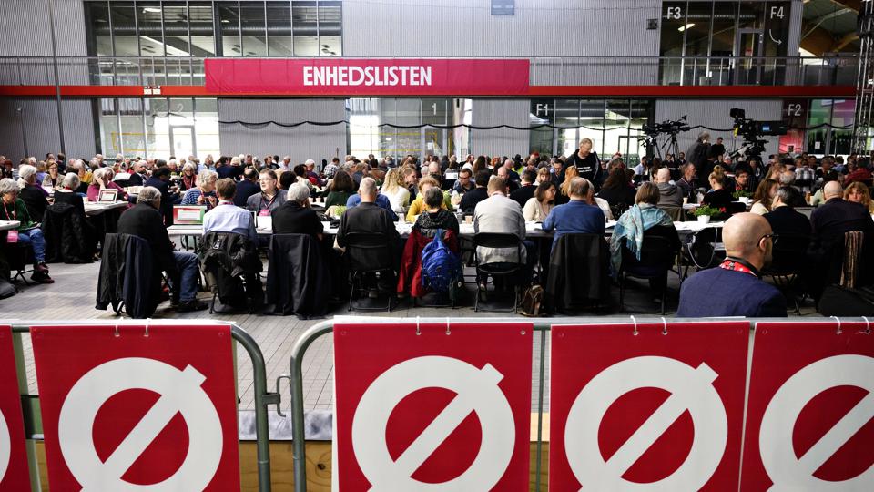 Fra lørdag til søndag afholder Enhedslisten partiets årsmøde i Hafnia-Hallen i Valby. <i>Philip Davali/Ritzau Scanpix</i>