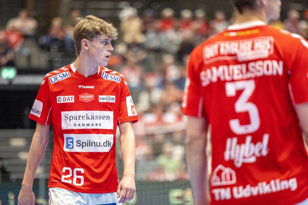 Aalborg Håndbolds 18-årige Christian Termansen var den helt store oplevelse i kampen med sine otte scoringer. <i>Foto: Kim Dahl Hansen</i>
