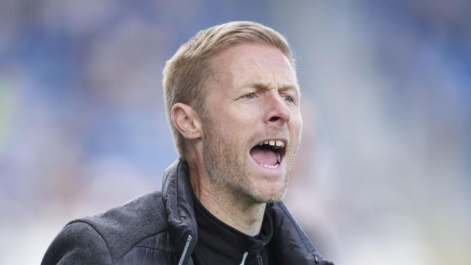 - Vi skal nu kigge frem mod at sammensætte et hold, der kan rykke op igen, siger Sønderjyske-træner Henrik Hansen. <i>Claus Fisker/Ritzau Scanpix</i>