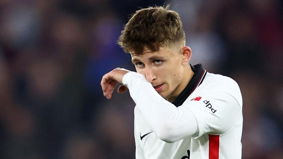 Jesper Lindstrøm har haft en stor sæson i Tyskland, og onsdag aften kan han sætte kronen på værket med en Europa League-titel. <i>David Klein/Reuters</i>