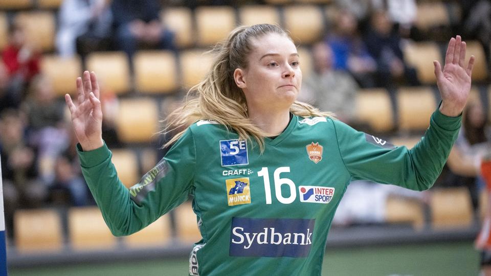 Odenses målvogter Althea Reinhardt nappede 11 skud ude mod Herning-Ikast. (Arkivfoto) <i>Bo Amstrup/Ritzau Scanpix</i>