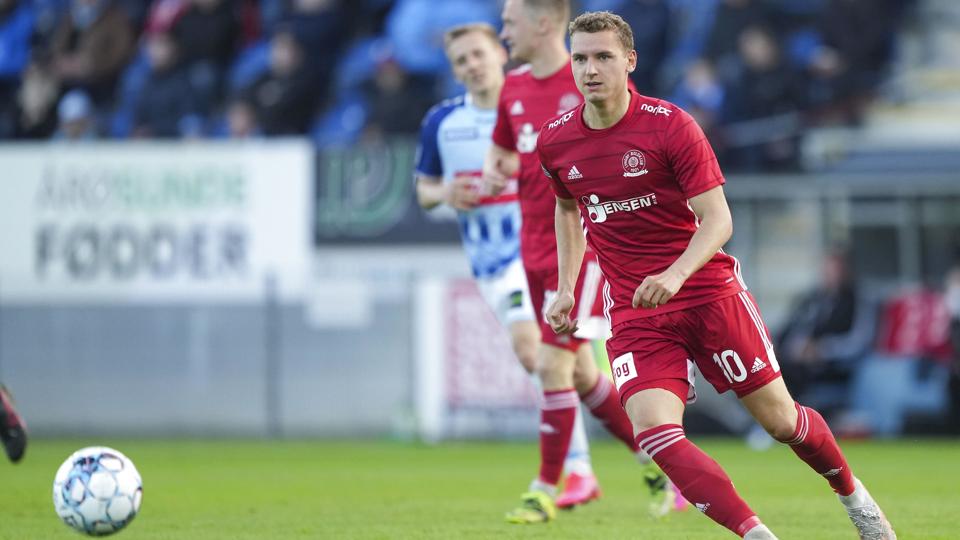 Rasmus Thellufsen blev den store helt for Lyngby med to mål ude mod Helsingør. (Arkivfoto) <i>Claus Fisker/Ritzau Scanpix</i>