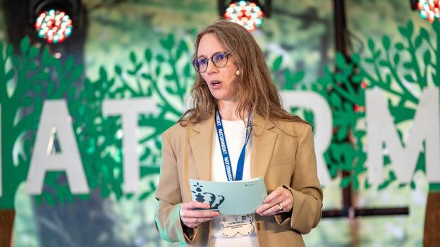 Miljøminister Lea Wermelin (S) åbnede Naturmødet torsdag eftermiddag. <i>Foto: Kim Dahl Hansen</i>