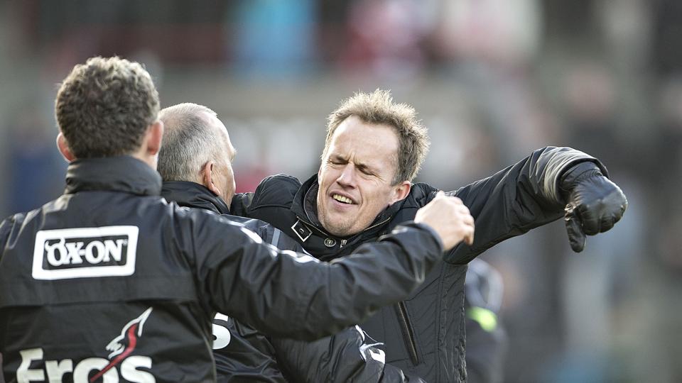 Jakob Michelsen (t.h.) har stor succes i SønderjyskE. Arkivfoto: Henning Bagger/Scanpix <i>Scanpix Denmark</i>