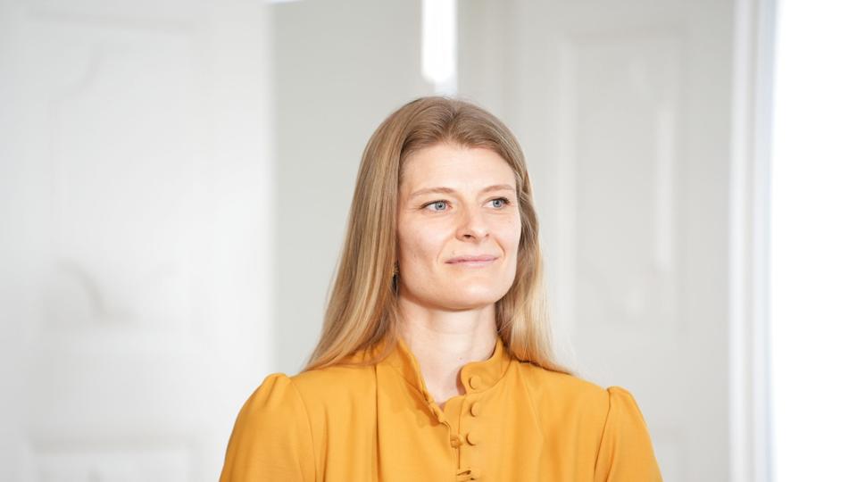 Kulturminister Ane Halsboe-Jørgensen præsenterede lørdag ny medieaftale i Kulturministeriet. <i>Emil Helms/Ritzau Scanpix</i>