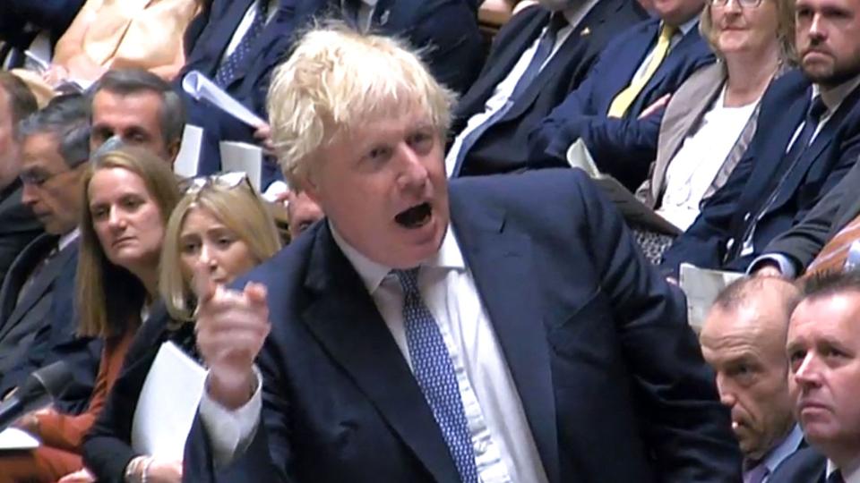 Boris Johnson er "rystet" over noget af den opførsel, som partygate-rapporten afslører. Nogle episoder var han desuden ikke bekendt med, siger han. <i>-/Ritzau Scanpix</i>