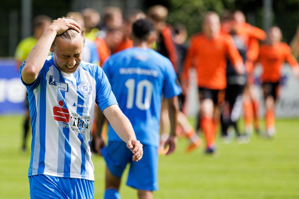 Mikkel Agger og holdkammeraterne løb ind i et skuffende nederlag til AB. <i>Arkivfoto: Bo Lehm</i>