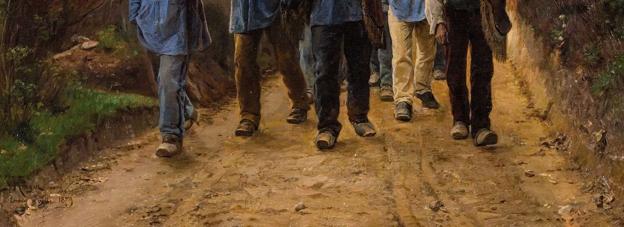 "Franske arbejdere i hulvej", P.S. Krøyer, 1879. <i>Foto: Ribe Kunstmuseum</i>