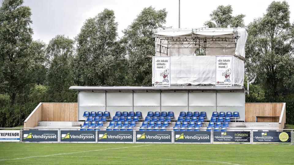 En sponsor har indgivet konkursbegæring mod Jammerbugt FC, der har hjemmebane på Jetsmark Stadion. (Arkivfoto) <i>Henning Bagger/Ritzau Scanpix</i>