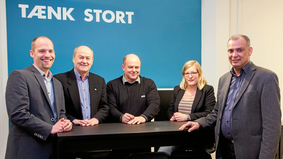 Energiteamet, som nu vil i dialog med virksomhederne, består af: (fra venstre) Allan Hejslet, John Christensen, Marianne Kongerslev, Poul Rask, Bahram Dehghan.