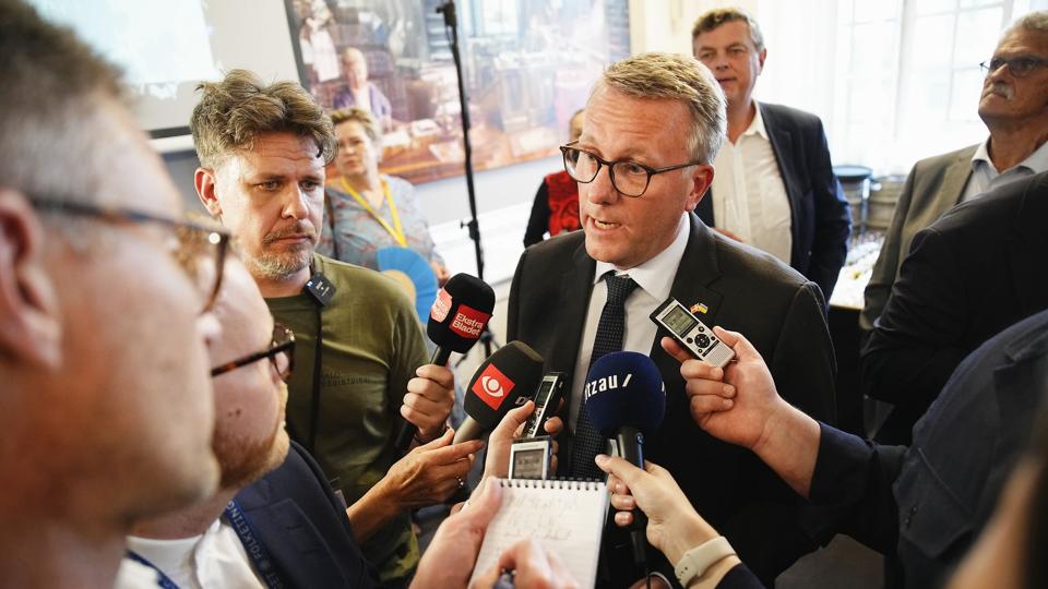 Morten Bødskov i forbindelse med at Socialdemokratiet holder valgfest på Christiansborg i København, onsdag den 1. juni 2022. <i>Martin Sylvest/Ritzau Scanpix</i>