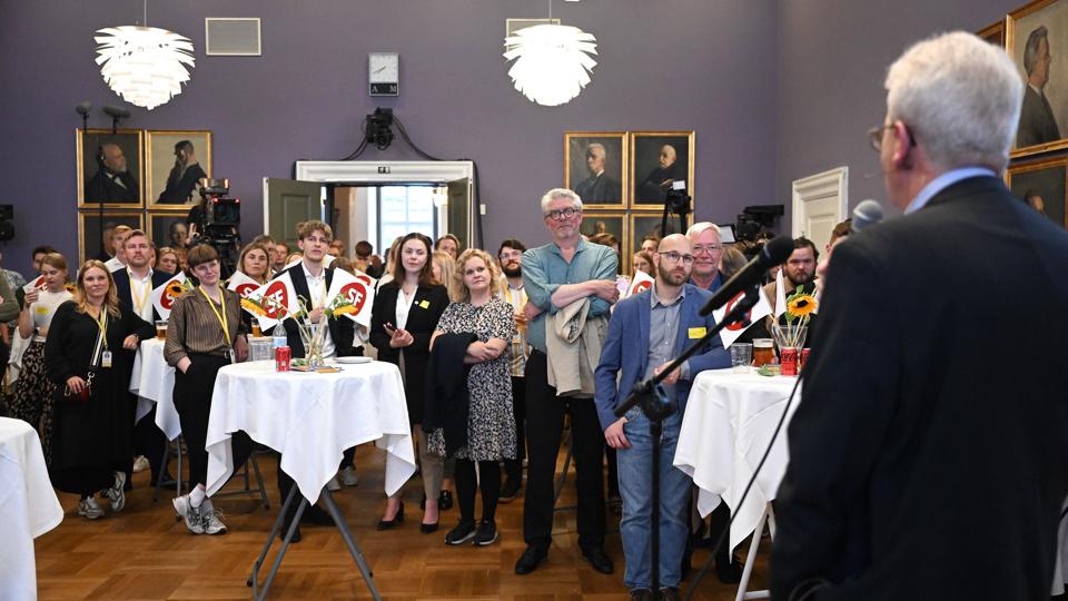 EU22 Holger K. Nielsen. SF holder valgfest på Christiansborg i København, onsdag den 1. juni 2022. Folkeafstemning om afskaffelse af forsvarsforbeholdet <i>Philip Davali/Ritzau Scanpix</i>