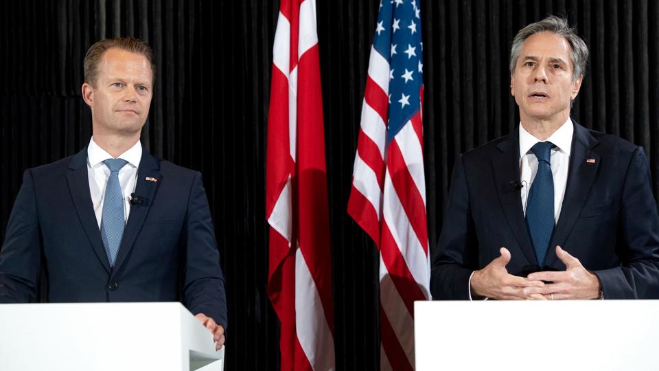 Anthony Blinken besøgte i maj sidste år Danmark og udenrigsminister Jeppe Kofod (S) forud for et møde i Arktisk Råd. <i>Pool/Reuters</i>