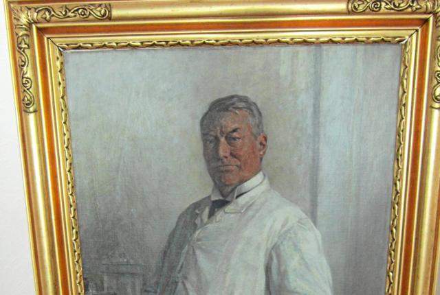 Dette maleri af den berømte læge hører hjemme på sygehuset i Viborg, hvor P. W. Heiberg efter sine 10 år i Thy virkede i yderligere 37 år. Foto: Villy Dall